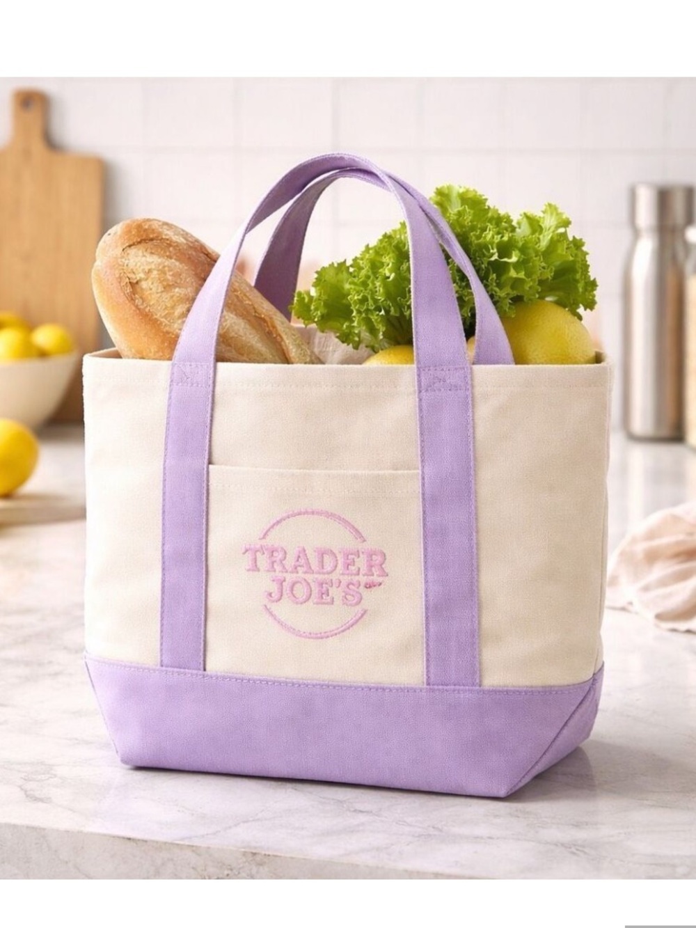 Trader Joe’s Mini Pastel Canvas Tote Bag